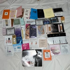 Makeup, skincare, and hair care sample set